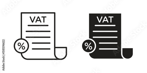 Value added tax VAT icon design element. Editable stroke. Vector