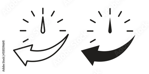 Uptime and downtime icon design element. Editable stroke. Vector