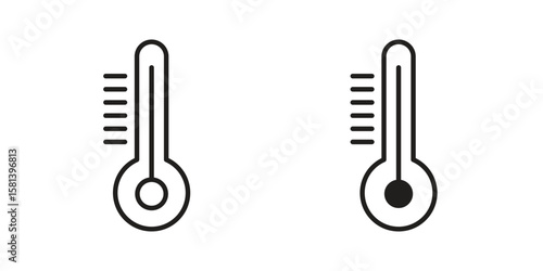 Thermometer icon design element. Editable stroke. Vector