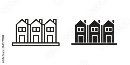 Foto Terraced Houses icon design element. Editable stroke. Vector