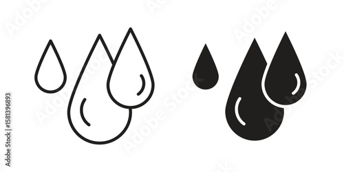Tear drop icon design element. Editable stroke. Vector