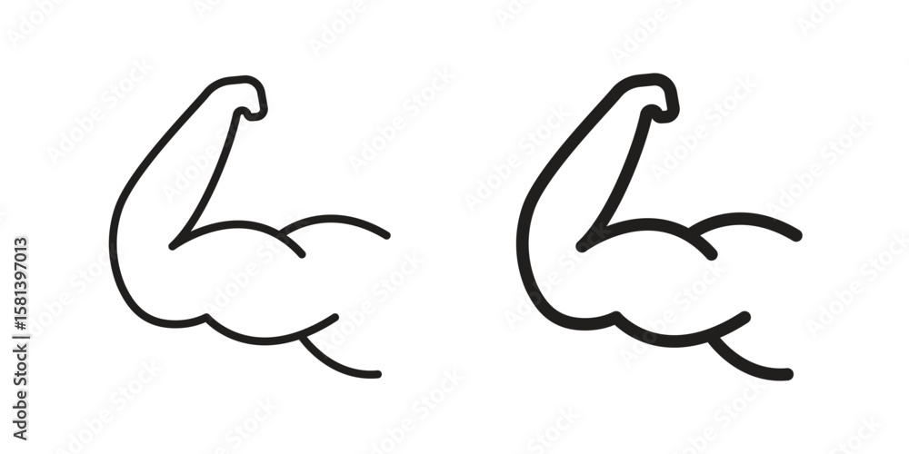 Obraz premium Strong arm icon design element. Editable stroke. Vector