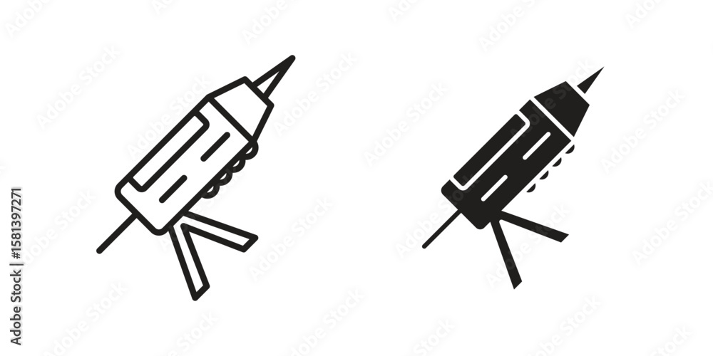 Fototapeta premium Sealants gun icon design element. Editable stroke. Vector