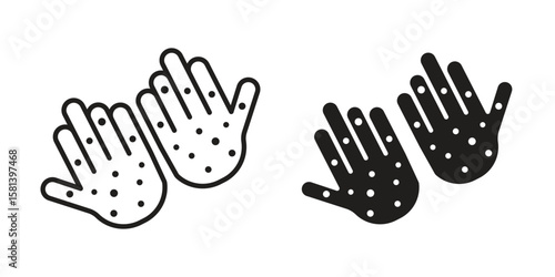 Rash hand icon design element. Editable stroke. Vector