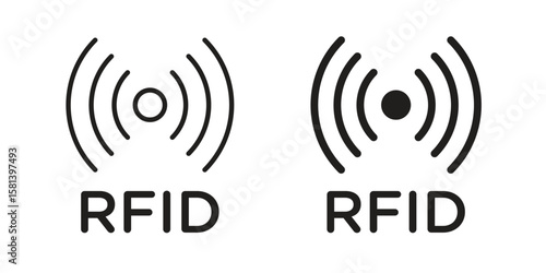RFID icon design element. Editable stroke. Vector