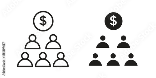 Ponzi scheme icon design element. Editable stroke. Vector