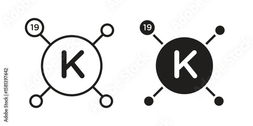 Potassium icon design element. Editable stroke. Vector
