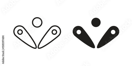Pinball icon design element. Editable stroke. Vector