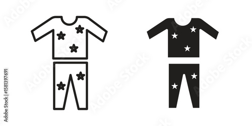 Pijama icon design element. Editable stroke. Vector