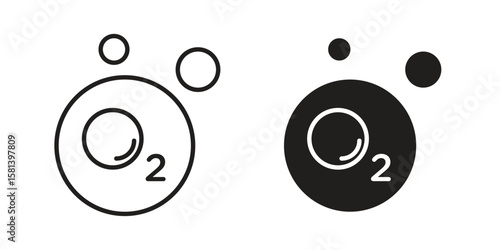 Oxygen O2 icon design element. Editable stroke. Vector