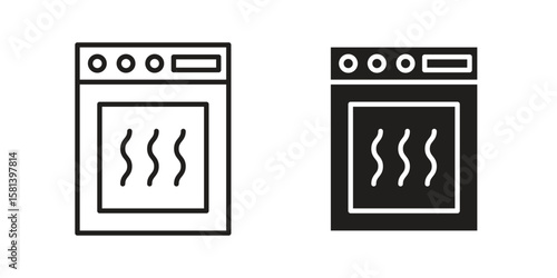 Oven icon design element. Editable stroke. Vector