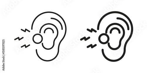Otitis icon design element. Editable stroke. Vector