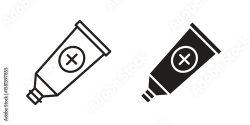 Ointment icon design element. Editable stroke. Vector