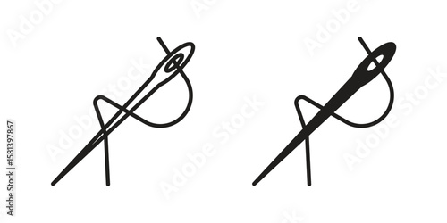 Needle icon design element. Editable stroke. Vector
