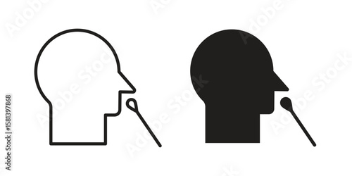 Nasal swab icon design element. Editable stroke. Vector