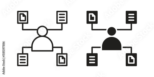 Multitask icon design element. Editable stroke. Vector