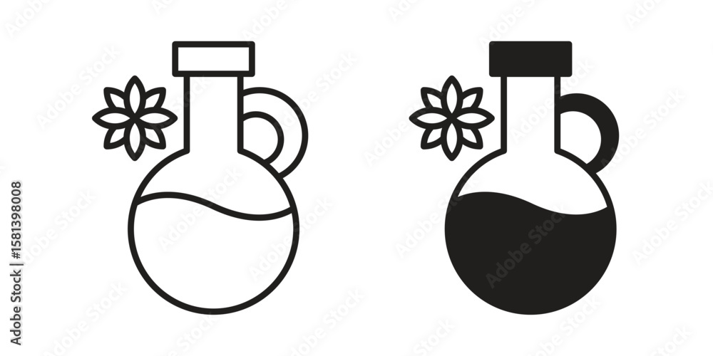 Obraz premium Massage oil icon design element. Editable stroke. Vector