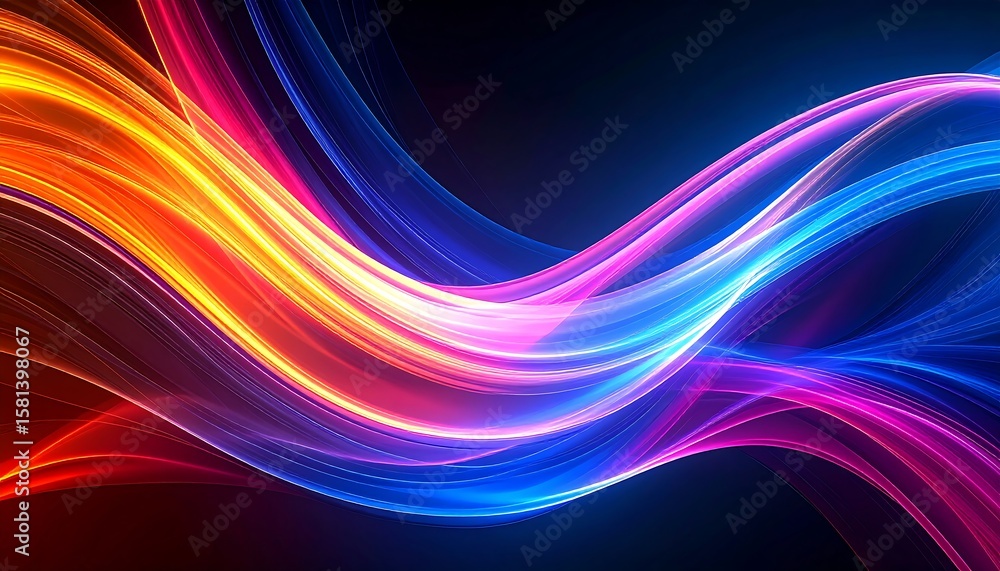 Naklejka premium Abstract vibrant flowing lines