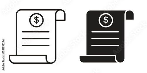 Invoice icon design element. Editable stroke. Vector