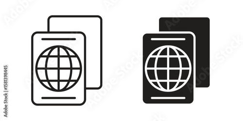 Immigration icon design element. Editable stroke. Vector