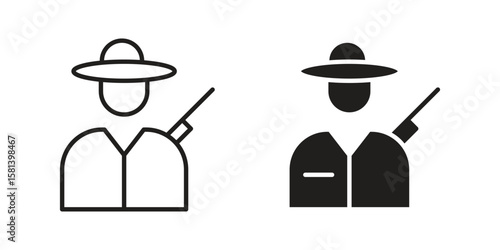 Hunter icon design element. Editable stroke. Vector