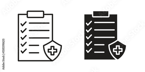 Health insurance icon design element. Editable stroke. Vector