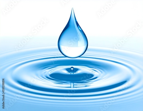 Water drop with circular waves