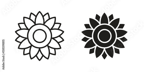 Gerbera icon design element. Editable stroke. Vector