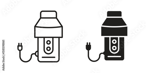 Garbage disposal icon design element. Editable stroke. Vector