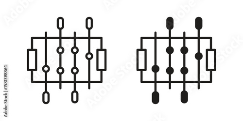 Foosball icon design element. Editable stroke. Vector