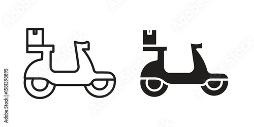 Food delivery icon design element. Editable stroke. Vector