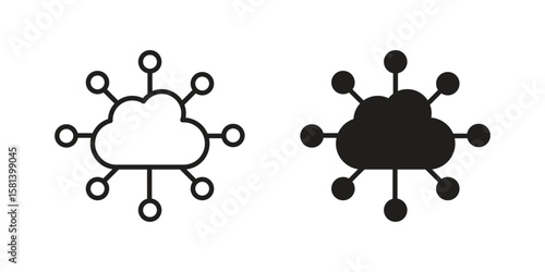 edge computing icon design element. Editable stroke. Vector