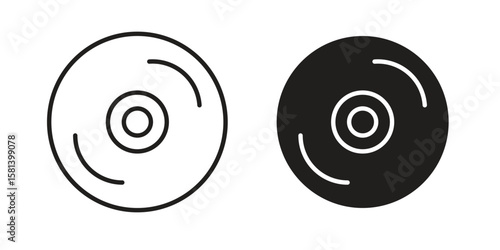DVD icon design element. Editable stroke. Vector