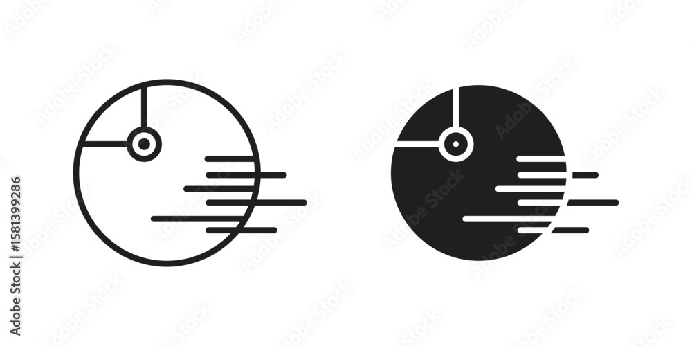 Death star icon design element. Editable stroke. Vector