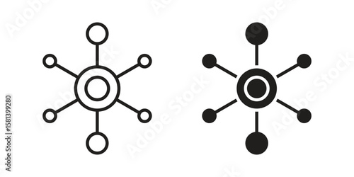 Decentralized icon design element. Editable stroke. Vector