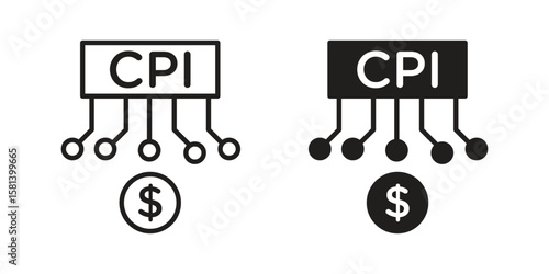 Consumer prices index icon design element. Editable stroke. Vector