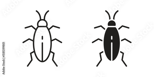 Cockroach icon design element. Editable stroke. Vector