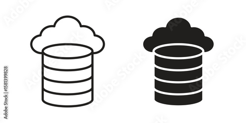 Cloud server icon design element. Editable stroke. Vector