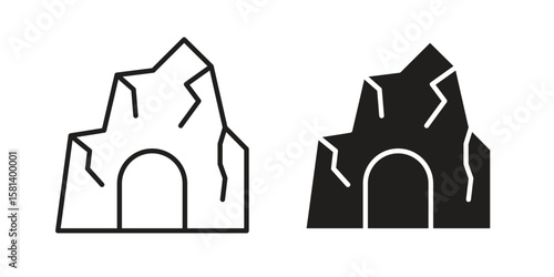 cave icon design element. Editable stroke. Vector