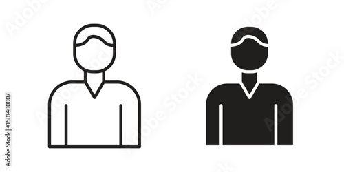 Cashier icon design element. Editable stroke. Vector