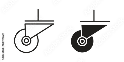 Cart trolley wheel icon design element. Editable stroke. Vector