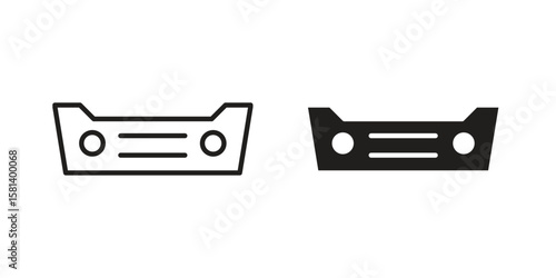Car bumper icon design element. Editable stroke. Vector