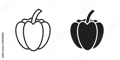 Capsicum icon design element. Editable stroke. Vector
