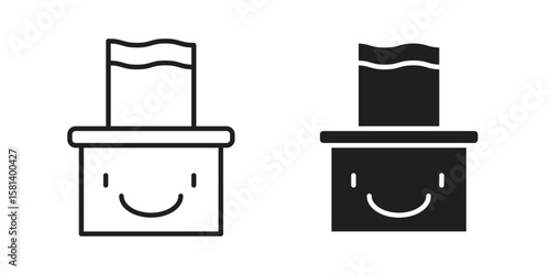 baby wipe icon design element. Editable stroke. Vector