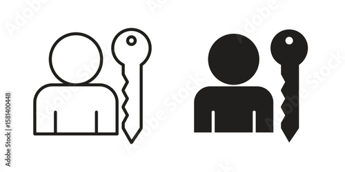 Authentication icon design element. Editable stroke. Vector