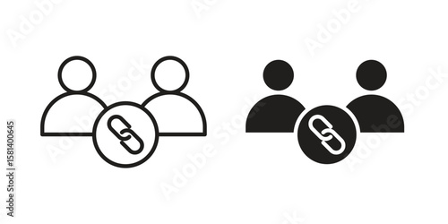 Affiliate link icon design element. Editable stroke. Vector