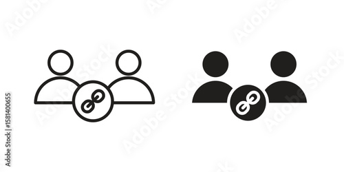 Affiliate link icon design element. Editable stroke. Vector