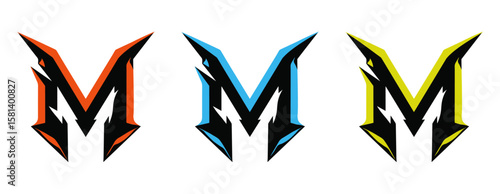 M letter logo, gaming letter m logo, gaming logo, game logo vector template, custom m letter, game logo design