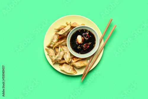 Plate with tasty Chinese ji...
