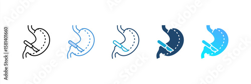 Bariatric Surgery icon set multiple style collection